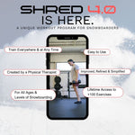 workout program for snowboarders with a person using dumbbells in a gym.