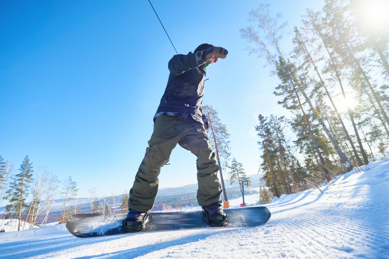 Action shot of snowboarder 562475