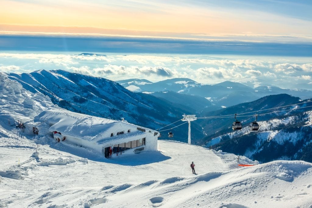 Ski bar on mountain peak landscape 1822568