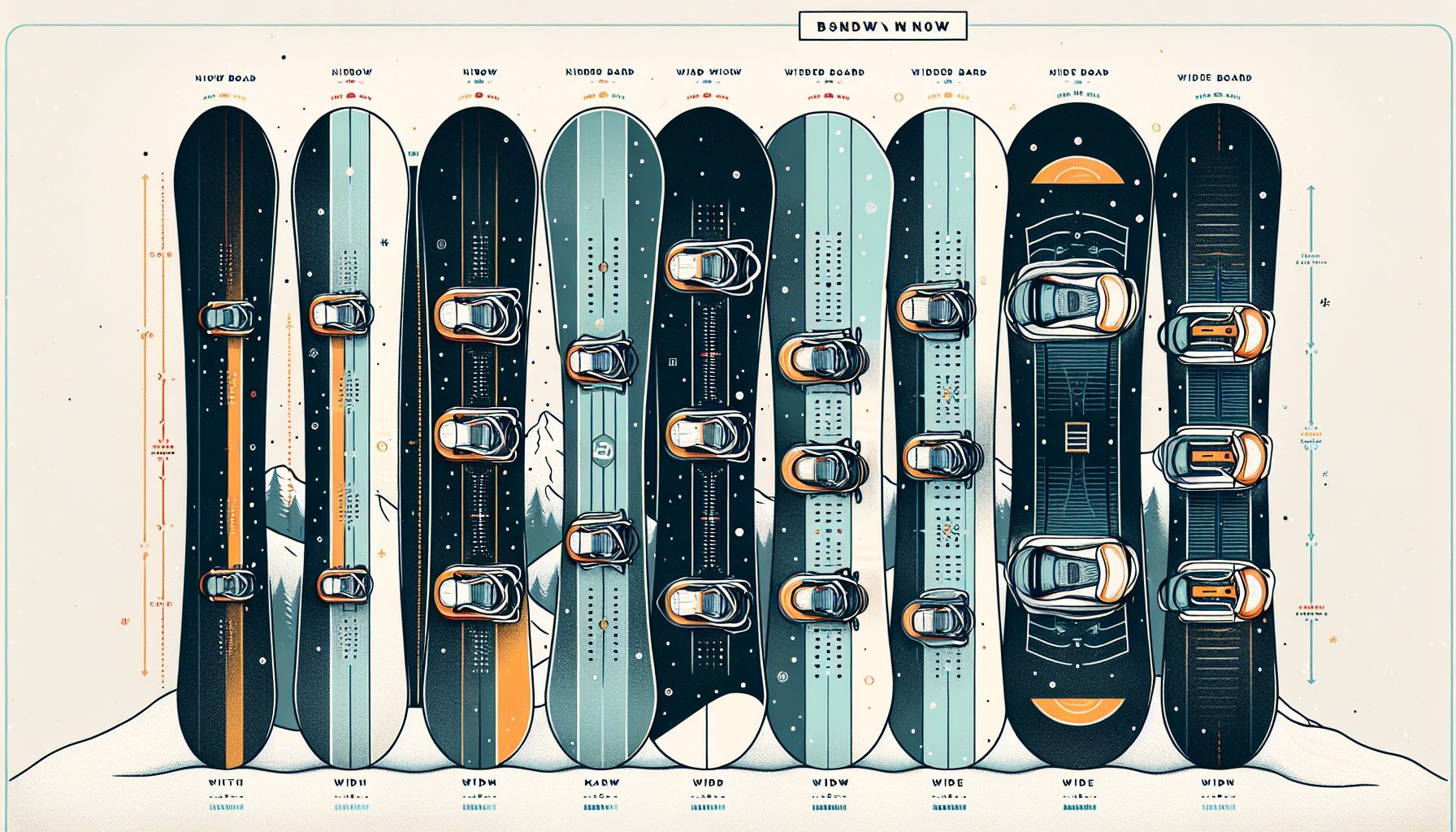 An illustration explaining snowboard width and its impact on performance.